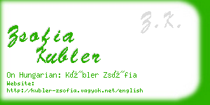 zsofia kubler business card